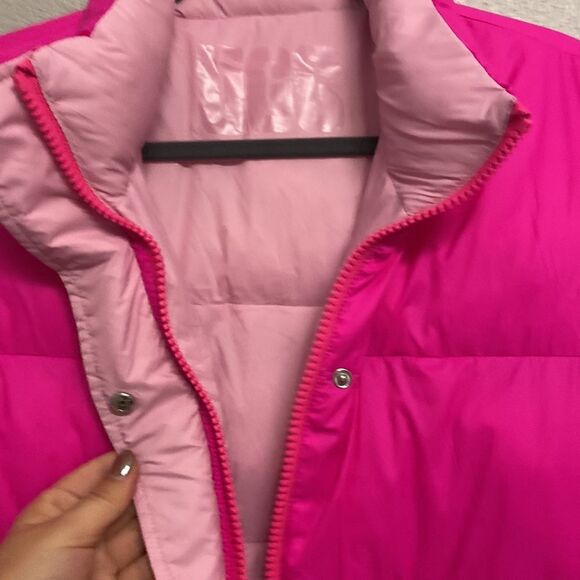 NWT-UGG-Light pink/hot pink-reversible Sydnee puffer vest- oversized-Size large - Picture 14 of 15